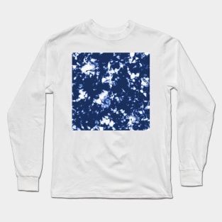 Indigo blue ocean - Tie Dye Shibori Texture Long Sleeve T-Shirt